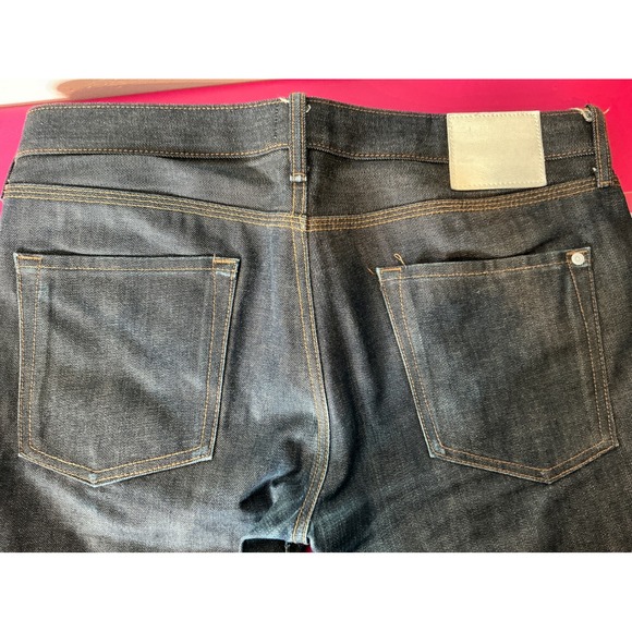 GAP x Baldwin Mens Dark Wash Raw Denim Jeans Sz 34x32 Button Fly Japanese Vibes - Picture 7 of 7